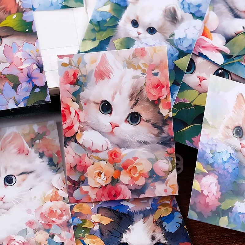 16PCS Cute  Stationery Stickers with Adorable Cats and Animals for Decorating and Organizing Stationery  Diary Photo Album