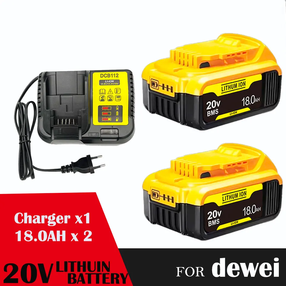 Voor DeWALT Originele Batterij 20 V 18.0Ah MAX FlexVolt voor DCB606 DCB205 DCB206 DCB209 DCB182 Power Tool met Lader 3 verkocht