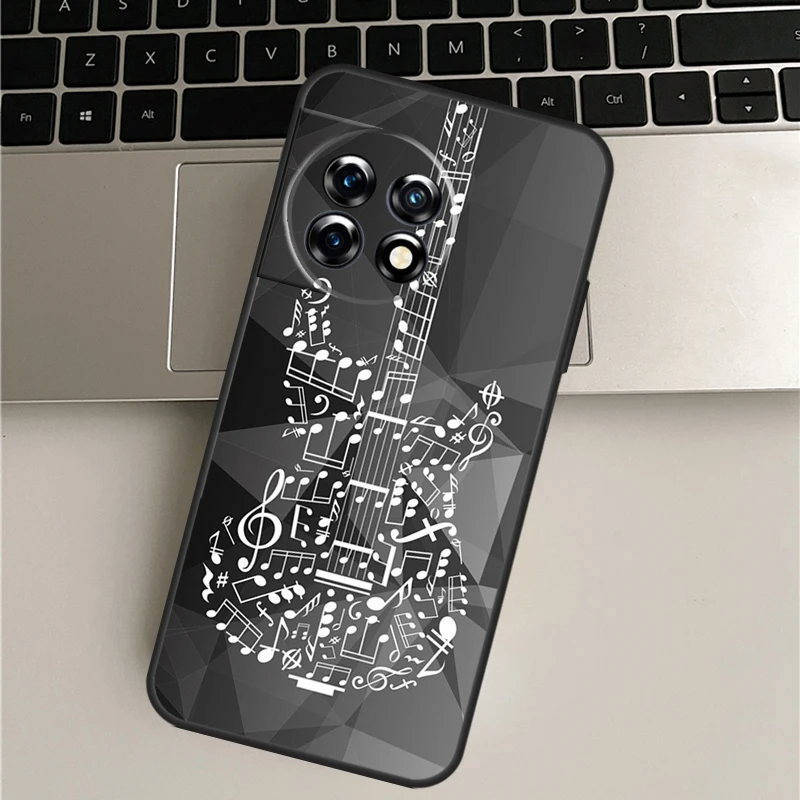Guitar Music Case For Oneplus 11 10 9 Pro 10T 9RT Ace Pro For Oneplus Nord 2 2T N20 N10 CE 2 Lite Cover