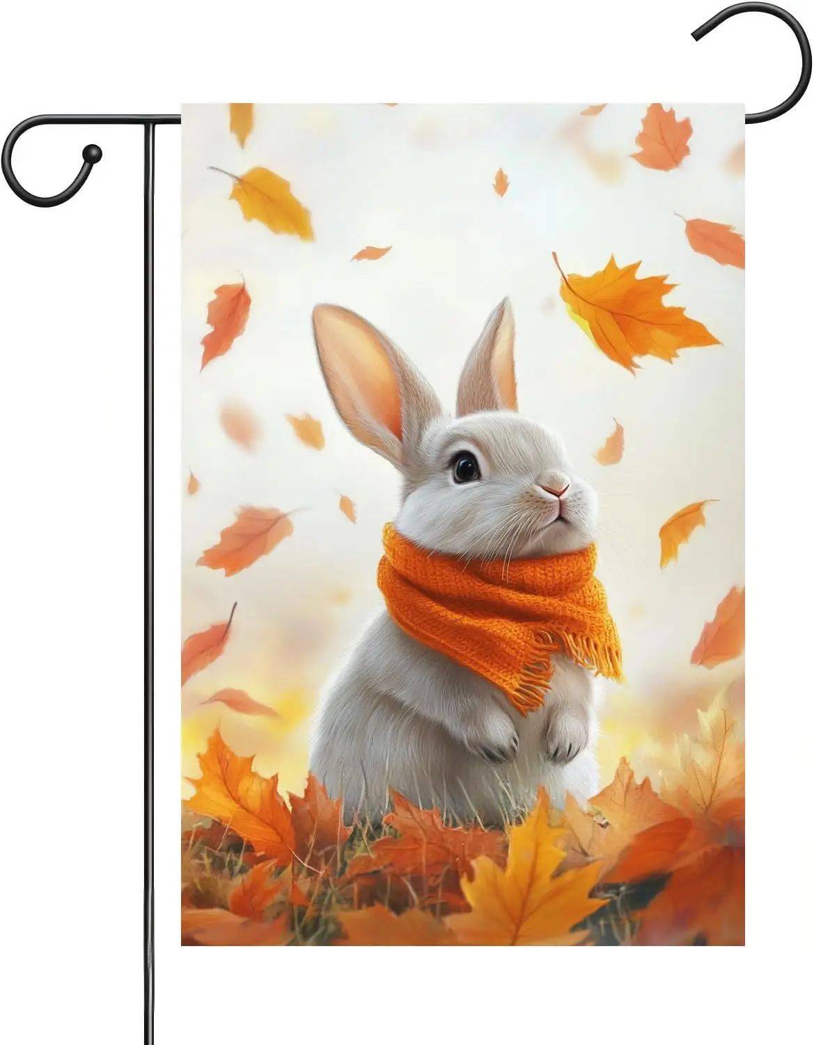 Funny Bunny Fall Garden Flag for Outside Welcome Garden Flags Thanksgiving 12x18 Double Sided Front Yard Small Flag Burlap V MMZ