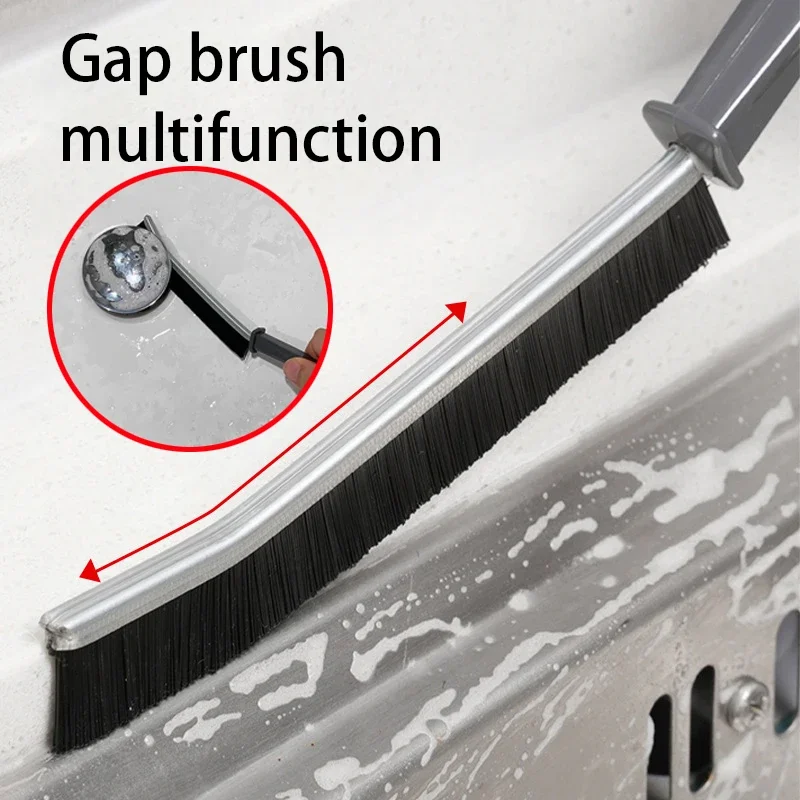 1/3pcs Multifunctional Cleaning Brushes Crevices Cleaner Tile Joints Scrubber Thin Brushes With Long Handle Floor Lines Cleaning