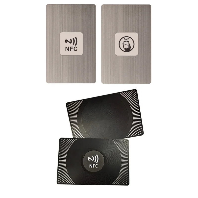 custom.Printable Stainless Steel VIP Membership Cards Blank Customized Printing Rose NFC Chip Metal Business Cards