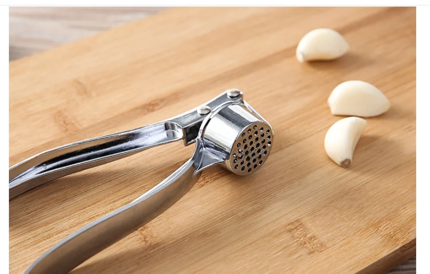 Penekan Bawang Putih dari Paduan Seng dan Stainless Steel, Alat Pemeras dan Penghancur Bawang Putih untuk Dapur