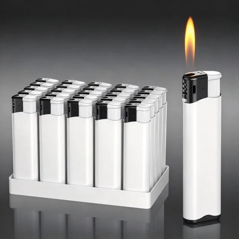 100PCS Thick Butane Lighters, Open Flame, Custom Advertising Logo, Wedding Birthday Party Favors, Cigarette Smoking Tools