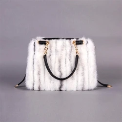 Luxury Women's Real Fur Shoulder Bag Imported Mink Fur Fashion Shoulder Bag High Quality Large Capacity Crossbody Bag
