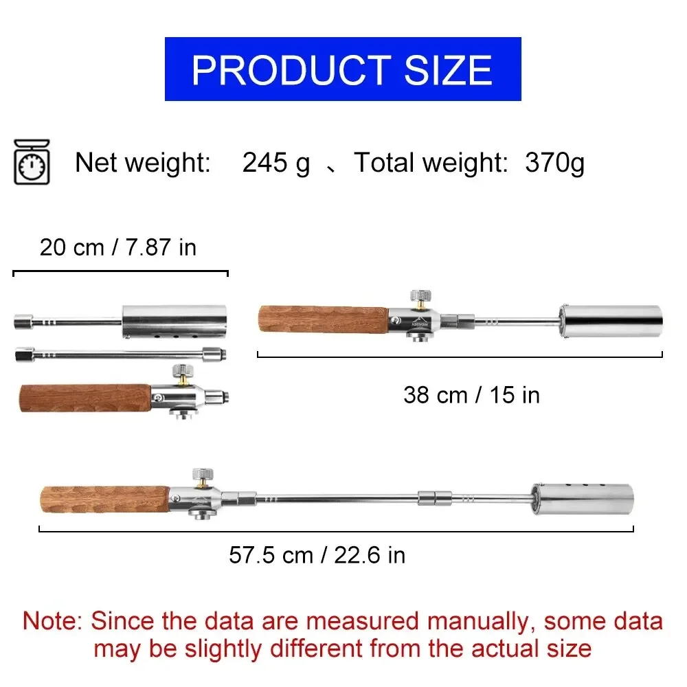 

Camping Long Flame Igniter Outdoor Portable Wooden Handle Burner Picnic BBQ Gas Tank Spray Gun Removable Stove Toolkit Barbecue
