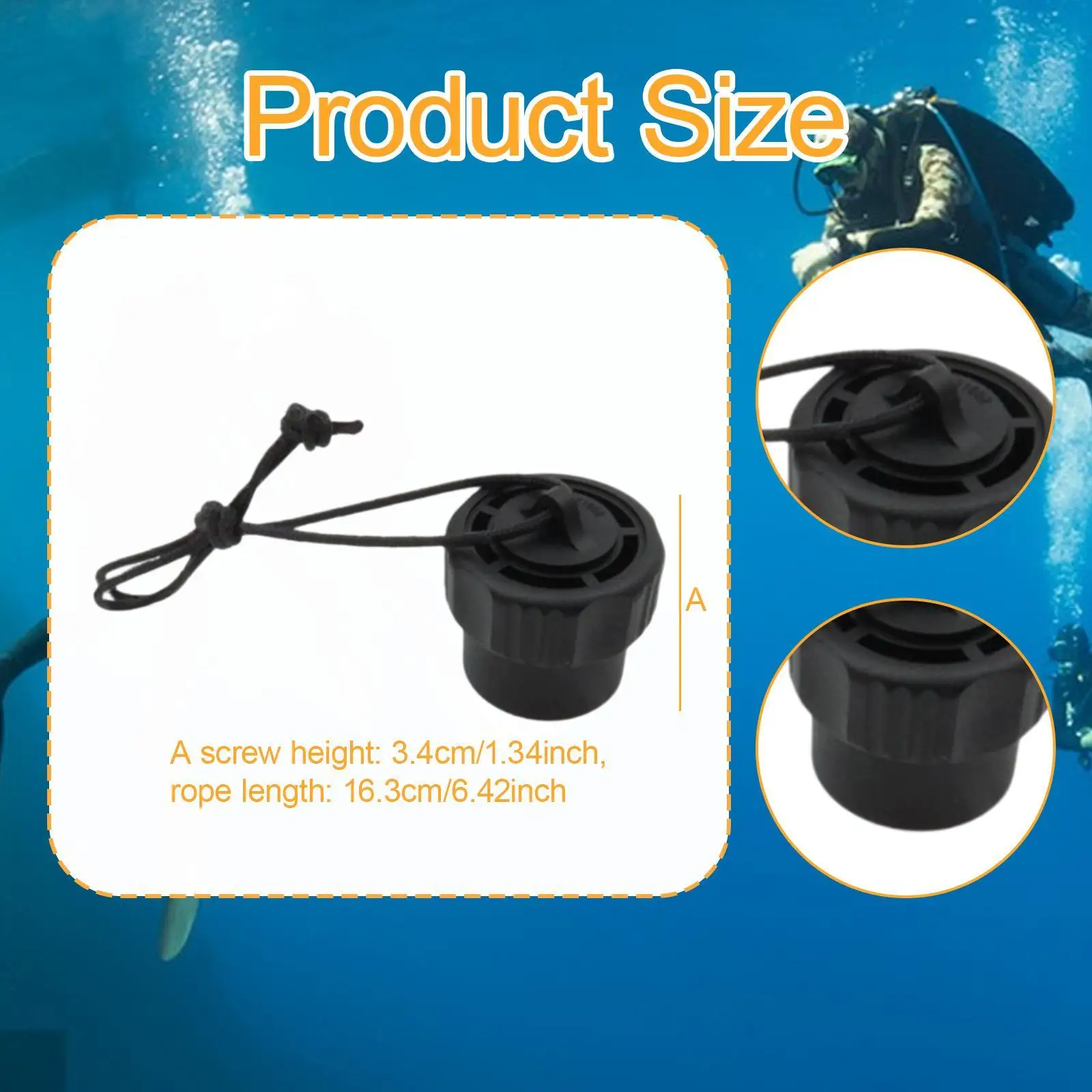 Din Regulator Dust Cap Diving Accessory 5/8-14nps Thread Sturdy Essential Attached with String Portable First Stage Dust Cover