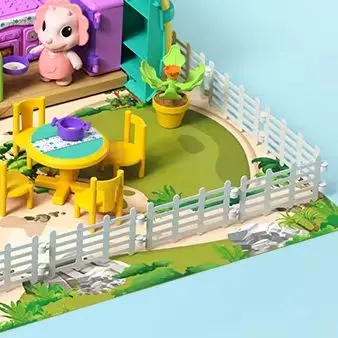 Dollhouse Children's Pretend Play Home Doll House Backpack Simulation Villa Castle Kitchen Games Educational Toys for Girls Kids