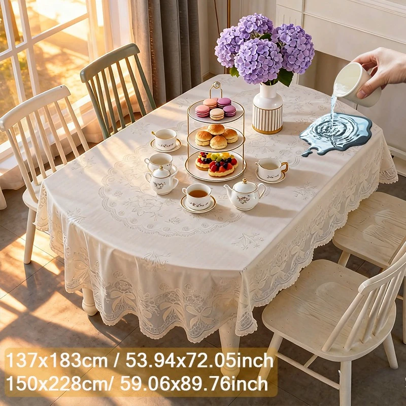 

European Style Thickened Waterproof Tablecloth PVC Oval Wedding Banquet Outdoor Party Cover Hotel Decoration Tablecloths 방수 식탁보