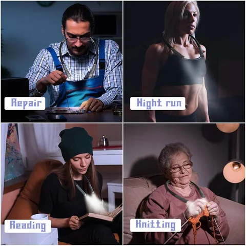 LED лампа для чтения на шею GRN-FLASHING, 3 цвета — фото модели