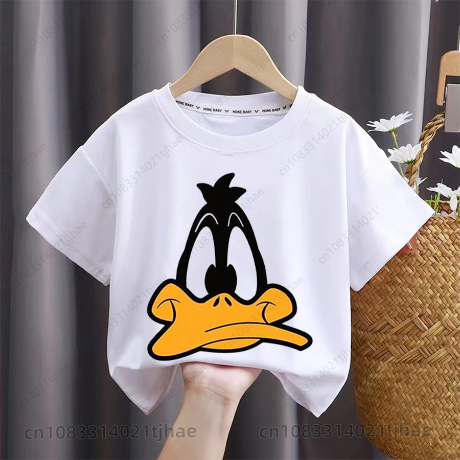 

Футболки для девочек Disney Donald Duck Daffy Ducks для детей, футболка с буквами ABC для дня рождения, футболки для малышей, футболки для женских вечеринок