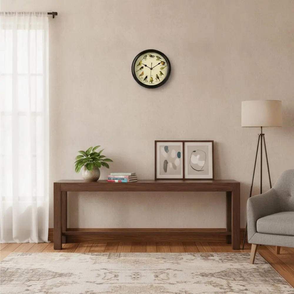 10 Inch Wall Hanging Clock Hanging Style Sound Feature Singing Bird Clock Decorative Design Musical Wall Clock Room Decoration
