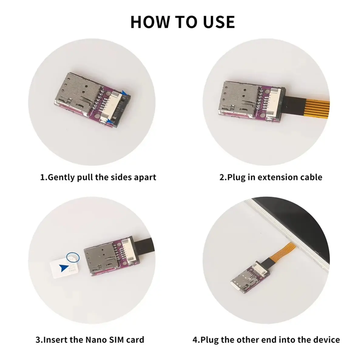 Cell Phone IC Card Activation Tool Nano SIM Card Eject Converter Card Expansion Adapter Nano SIM FPC 15cm Flex Cable B
