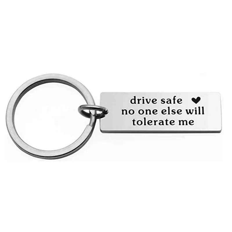 Metal Drive Safe Keyring Gift Keychain Charm For Unisex Accessory Stainless Steel Pendant Key Ring Key Chain