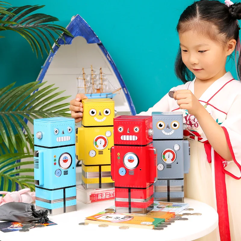 Creative Robot Piggy Bank-Cartoon Coin Money Box for Kids-Removable Savings Bank & Children's Room Decor Ornament-Perfect Gift