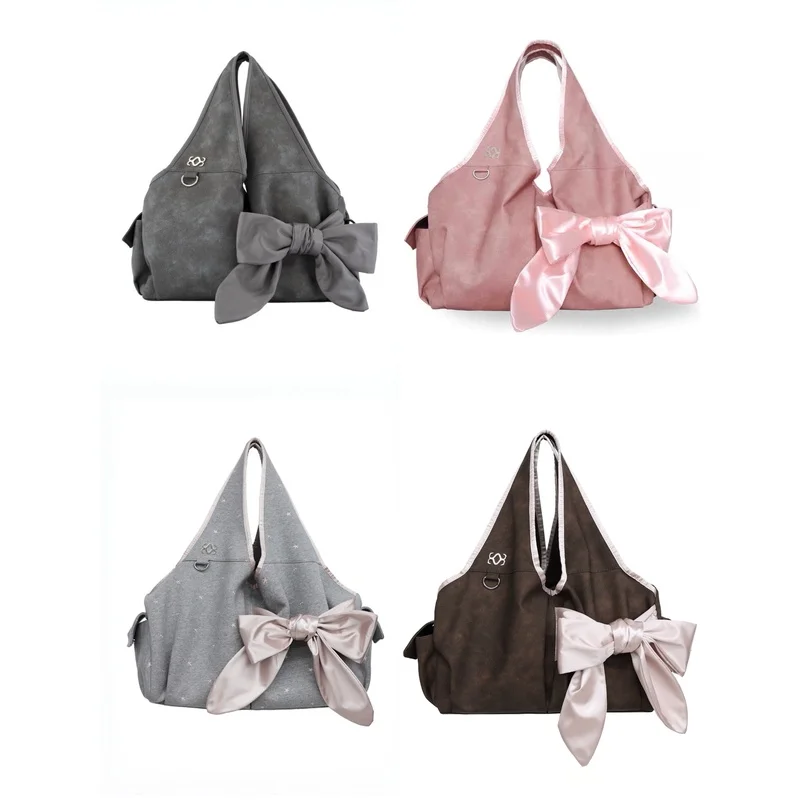 Simple Fashion Women Shoulder Bag Knot Decor Large Capacity Ladies Handbag Single Magnetic Buckle Closure Daily Casual Crossbody
