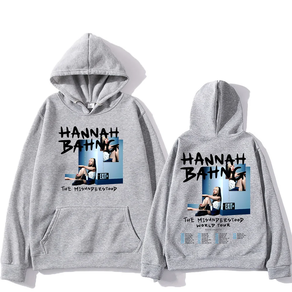 Hannah Bahng Hoodie Hannah Bahng The Misunderstood Tour 2025 Sweatshirts Fashion Y2K Clothing Unisex High Street Pullover Hoody