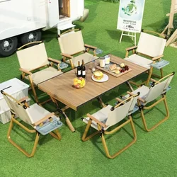 Outdoor Folding Table Chair Picnic Camping Aluminum Alloy Egg Roll Table Stall Setting Portable Mesa Plegable Outdoor Furniture