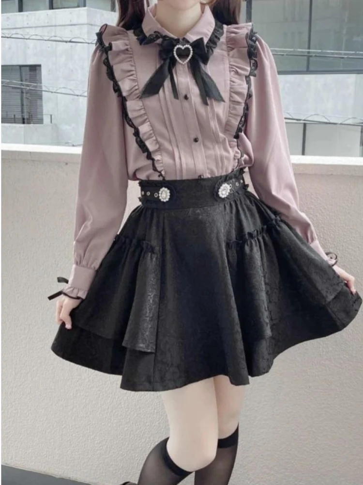 

Женский комплект Sweet Girl Sle Tsukiio Series, осенне-зимний комплект irt f Юбка для колледжа JK orm, женский комплект из двух предметов