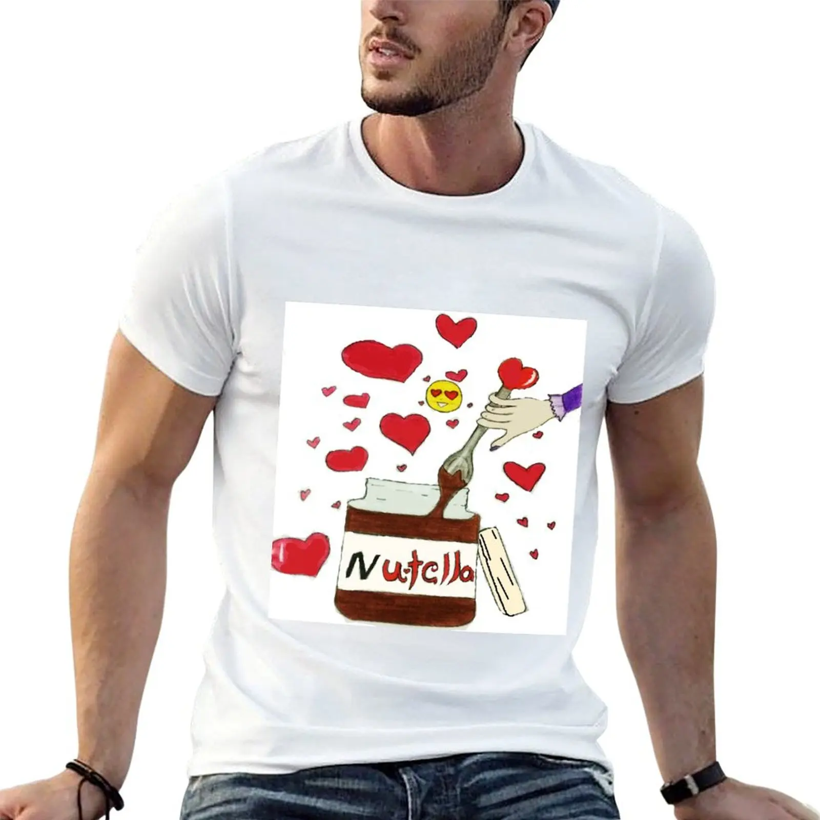 nutella T-shirt anime clothes aesthetic clothes blacks t shirts for men graphic