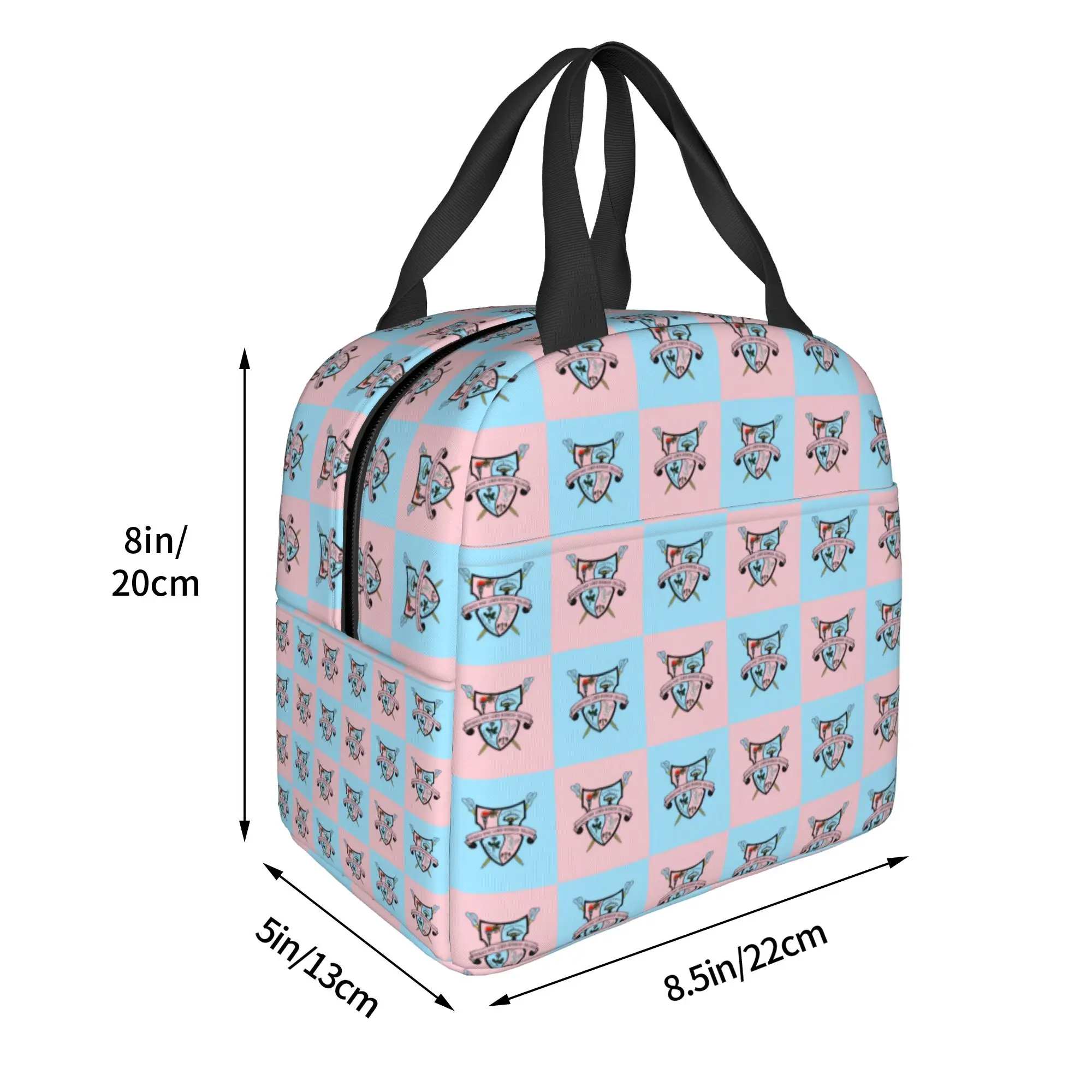 Gamma Phi Delta African American Sorority Lunch Bag Women Checkered Plaid 1943 Cooler Thermal Insulated Lunch Box for School - view 4