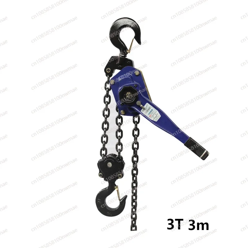 3T 3m Household Manual Ratcheting Lever Chain Hoist chain Block Hand Tensioned Pulley Hook Mount Wire Rope Device