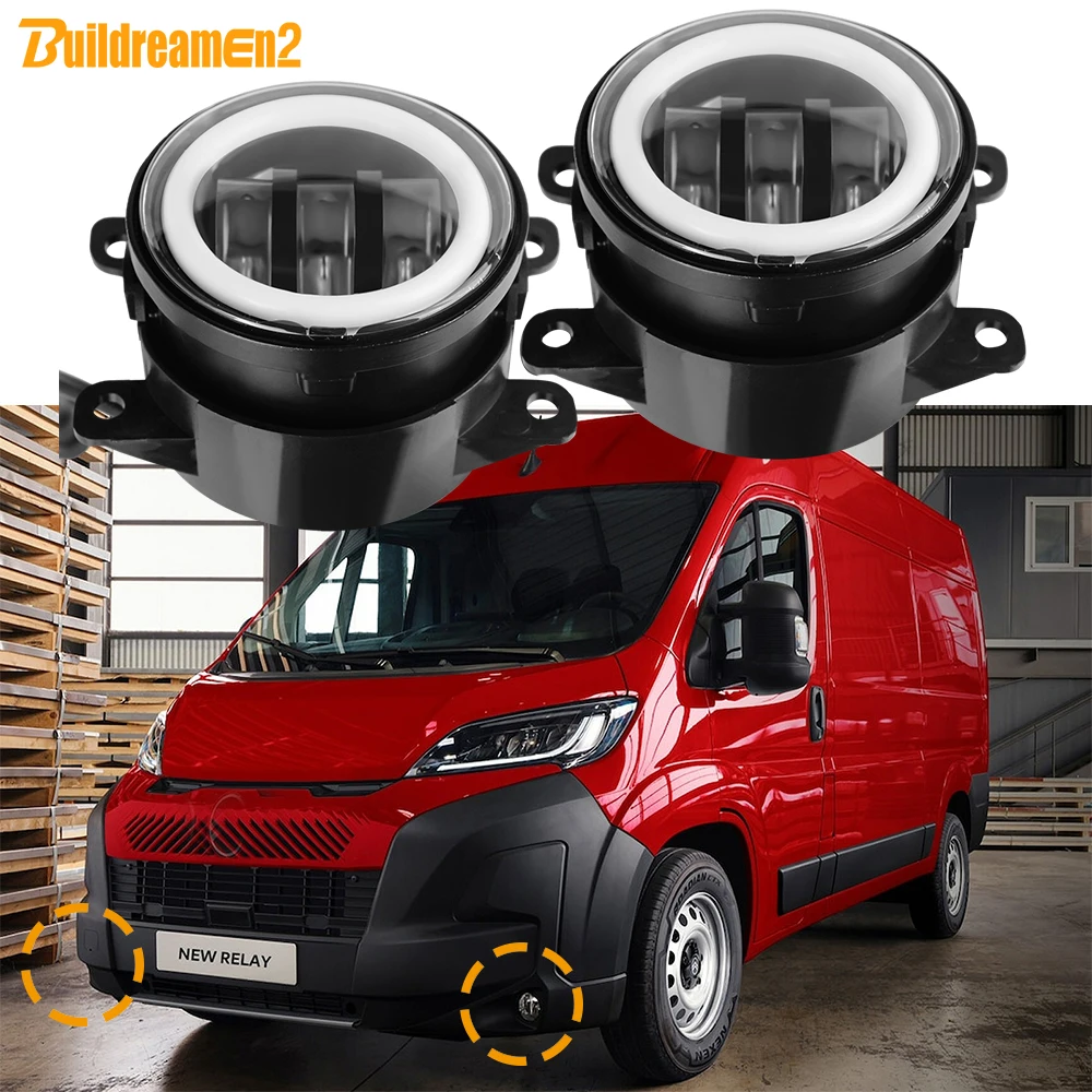 3IN1 Angel Eye LED Fog Light For Citroen Relay 2014-2026 30W H11 Car Front Fog Daytime Running Turn Lamp 12V