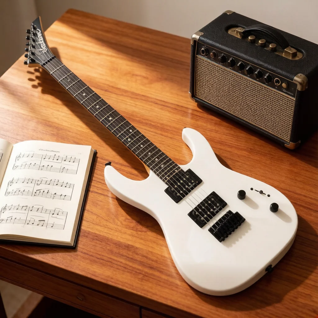 

Jackson JS12 Dinky 24 Fret Electric Guitar Snow White Gloss Metal Rock Guitar Beginner Practice Instrument with Tremolo