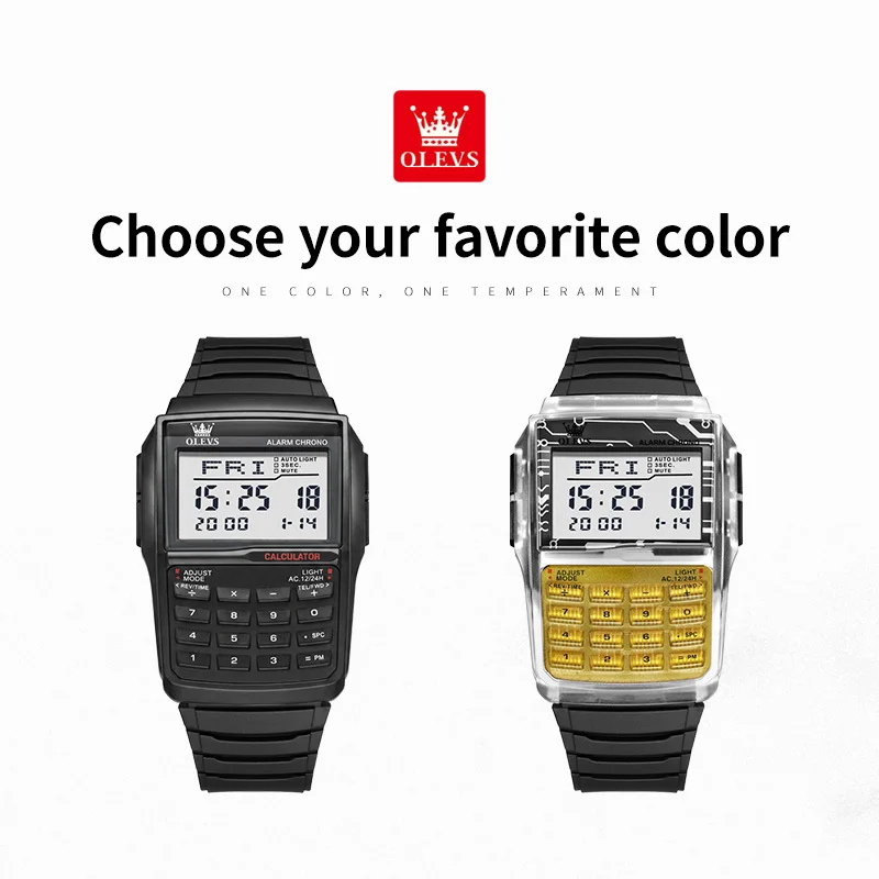 Men's Multifunction Electronic Calculator Watch