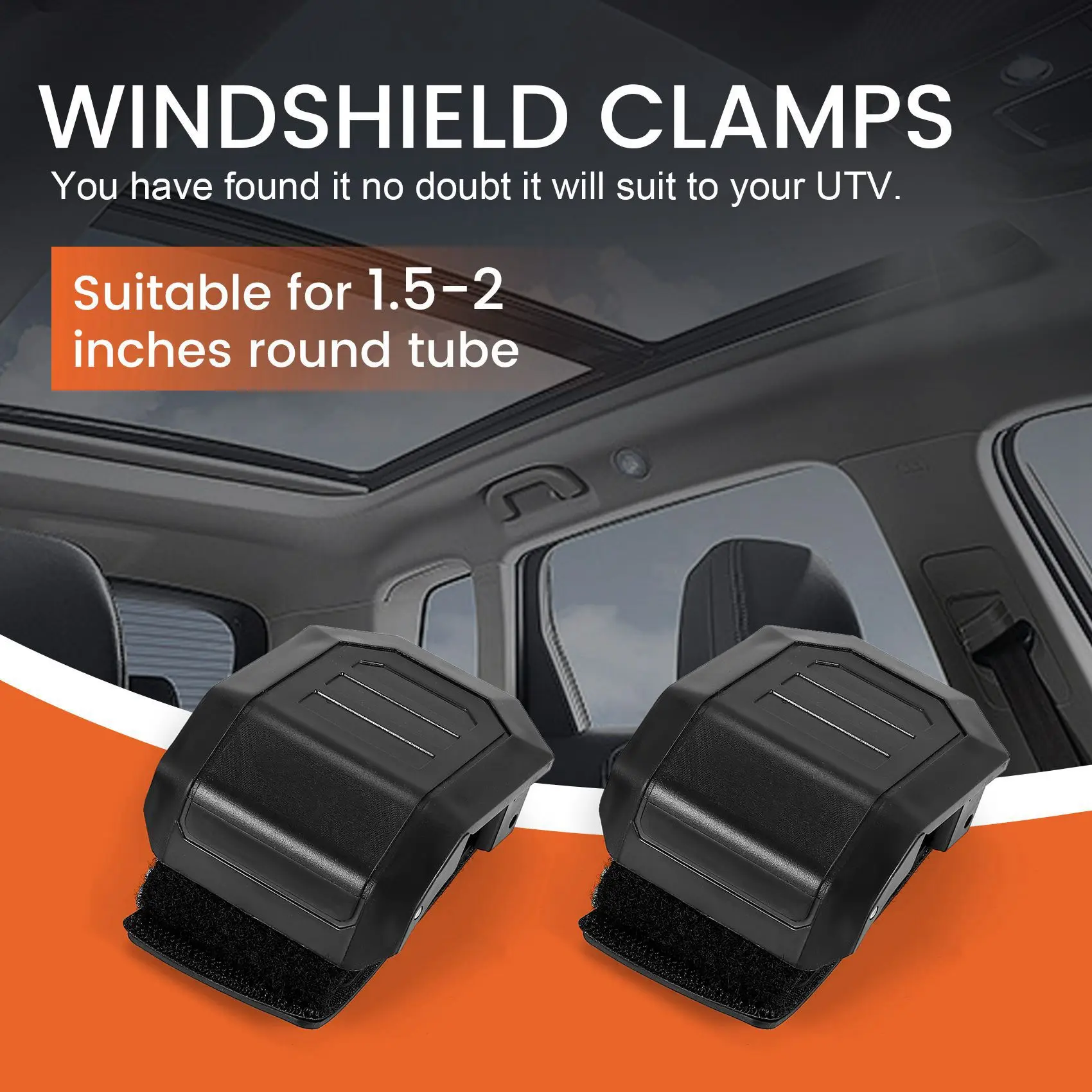 

Windshield Mount Clamps Straps Kit Windshield Brackets Clips For ATV / UTV Polaris Ranger RZR Can Am Maverick X3-ABQA