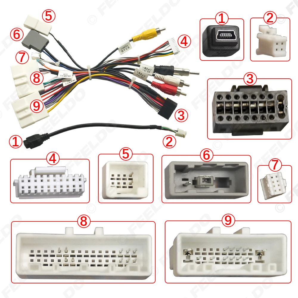 Car 16pin Power Cord Wiring Harness Adapter For Nissan Kicks/Qashqai/X-Trall(Taiwan) Installation Head Unit