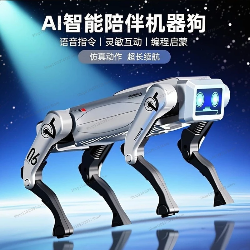 For AI Intelligent Machine Dog Voice Control Remote Control Programming AI Handshake Handstand Bionic Companion Mechanical Dog