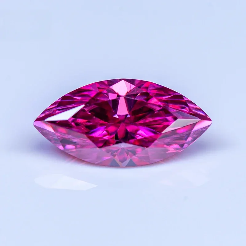 Moissanite Stone Marquise Cut Pink Color  VVS1 with GRA Certificate for Gemstone Charms Advanced Jewelry Making Materials
