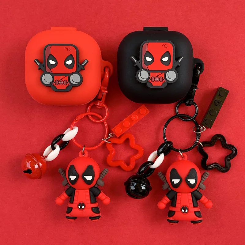 Marvel Deadpool Earphone Case For Samsung Galaxy Buds 2/Live/Pro/FE Silicone Wireless Earbuds Protector Cover With Keychain