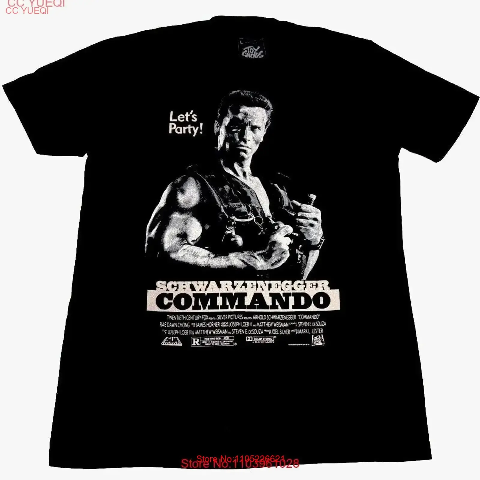 SCHWARZENEGGER COMMANDO T SHIRT SZ UNISEX ADULT LARGE vintage Washed Versatile Stylish graphic Slightly Comfortable Unisex