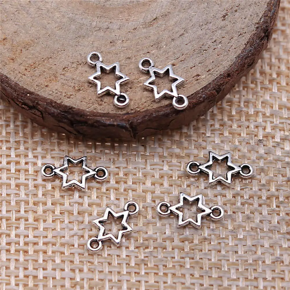 Accessories Hollow Star Connector Charms Charms For Jewelry Making 5x10mm 100pcs