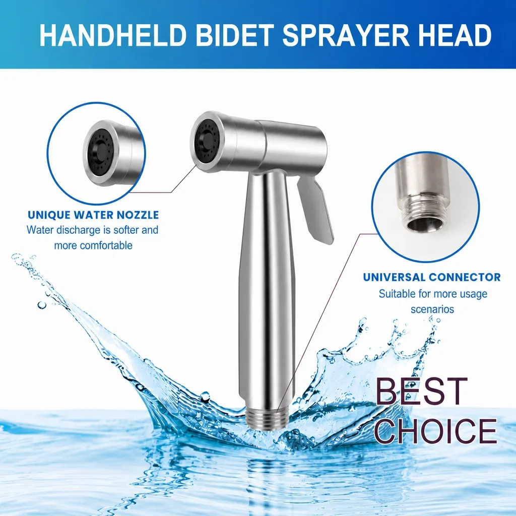 Portable Handheld Bidet Sprayer Nozzle Feminine Hygiene Pressurized Toilet Cleaning Accessory for Personal Hygiene And Bathroom