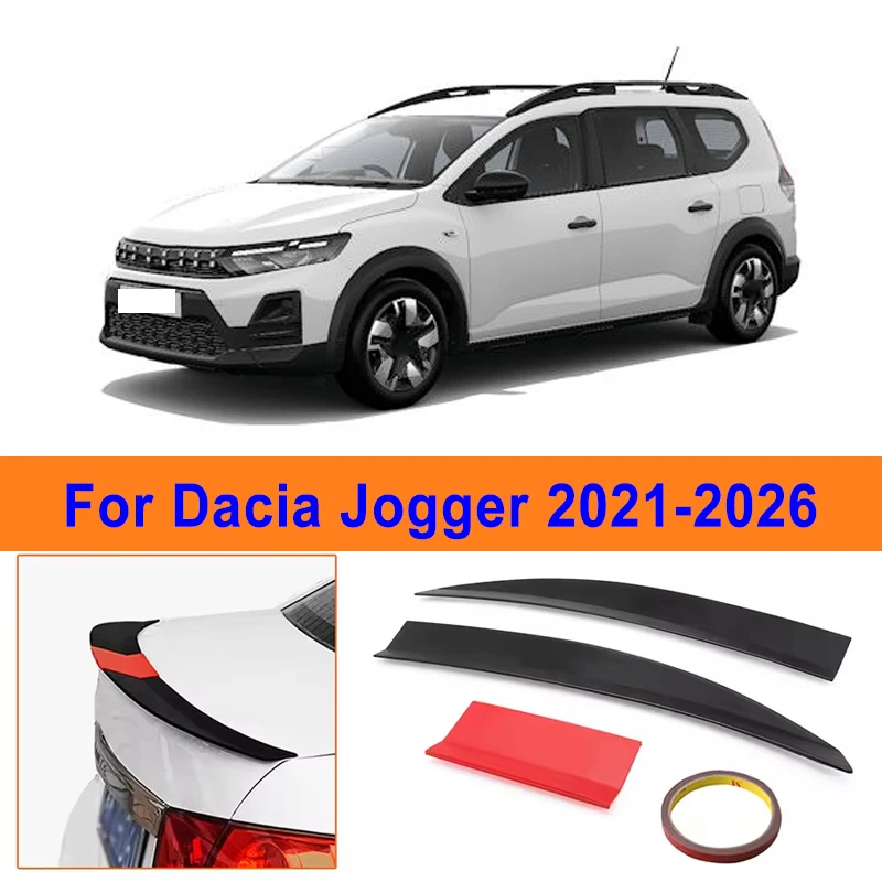 

For Dacia Jogger 2021-2026 3-Section ABS Rear Trunk Spoiler 115-125cm Adjustable Sports Decor Top Wing Car Exterior Parts