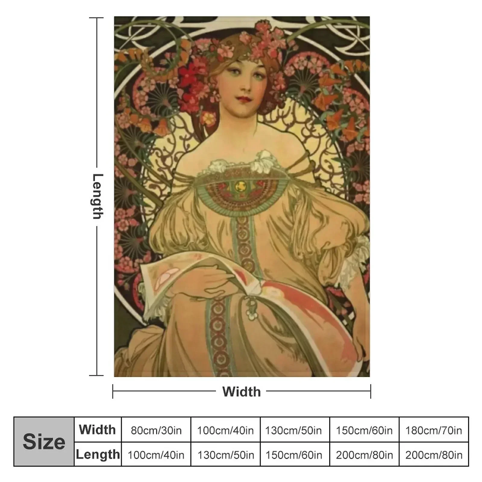 Alphonse mucha -1860 - 1939 Throw Blanket blankets and throws Stuffeds Soft Big halloween Decoratives Beautifuls Blankets