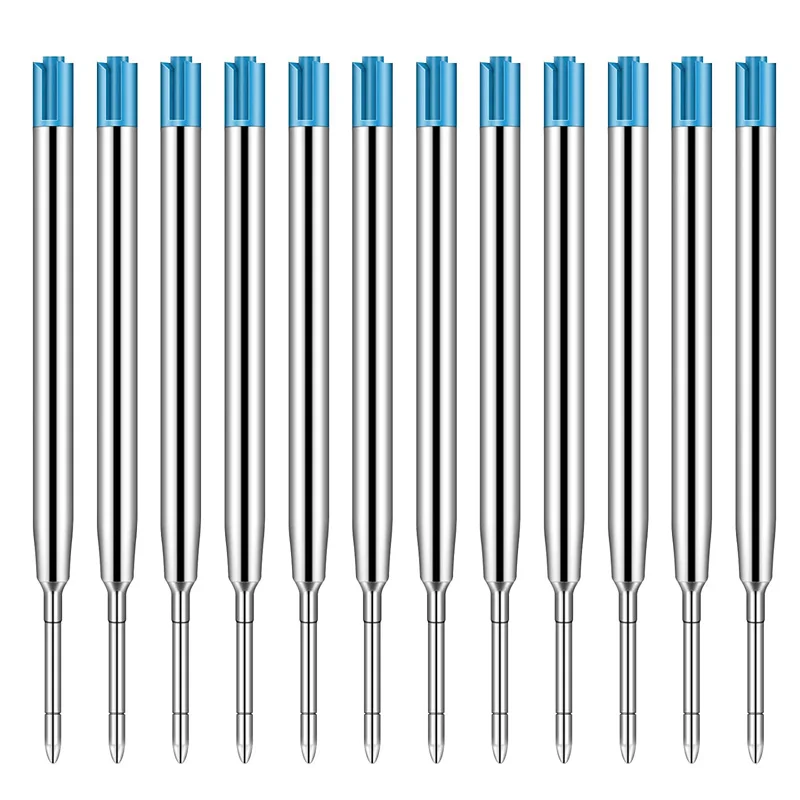 

10/20pcs 9.9cm Metal Ballpoint Pen Refills Blue & Black Ink Rods 1.0mm Medium Point Roller Ball Pens Refill