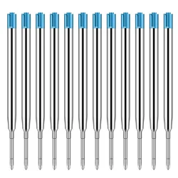 Recharges de stylos à bille en métal, 9.9cm, 10/20 pièces, tiges d'encre bleues et noires de 1.0mm à pointe moyenne