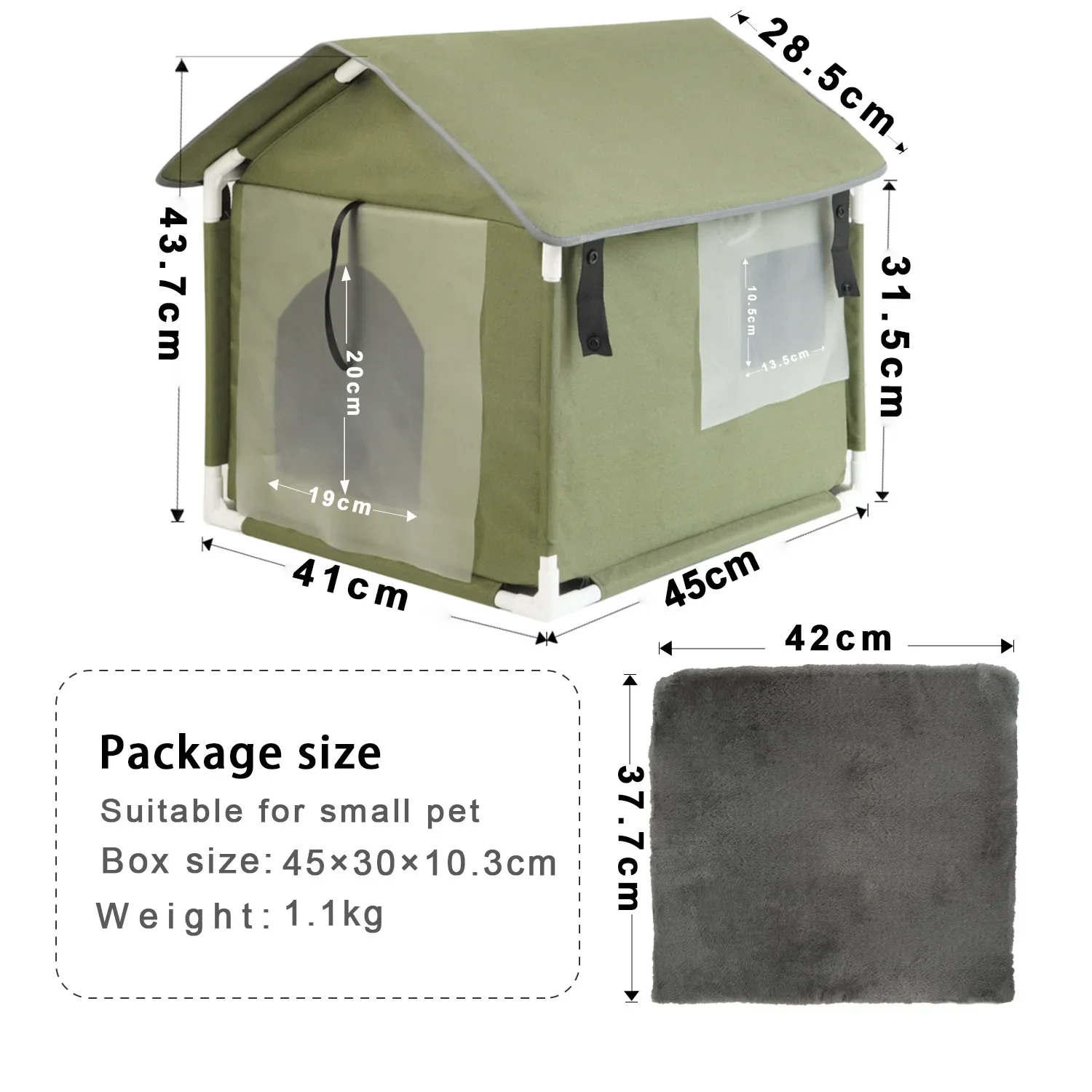 Outdoor Heated Kitten House  Cat House for Outdoor Community Cats Weed Insulated Shelter Winter Heating Mat