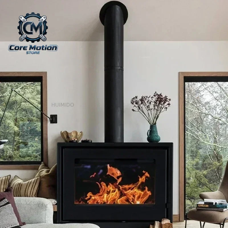 European Real Fire Fireplaces Indoor Wood Stove Iron Decor Fireplace Home Living Room American Villa Suburban Rural Heating z
