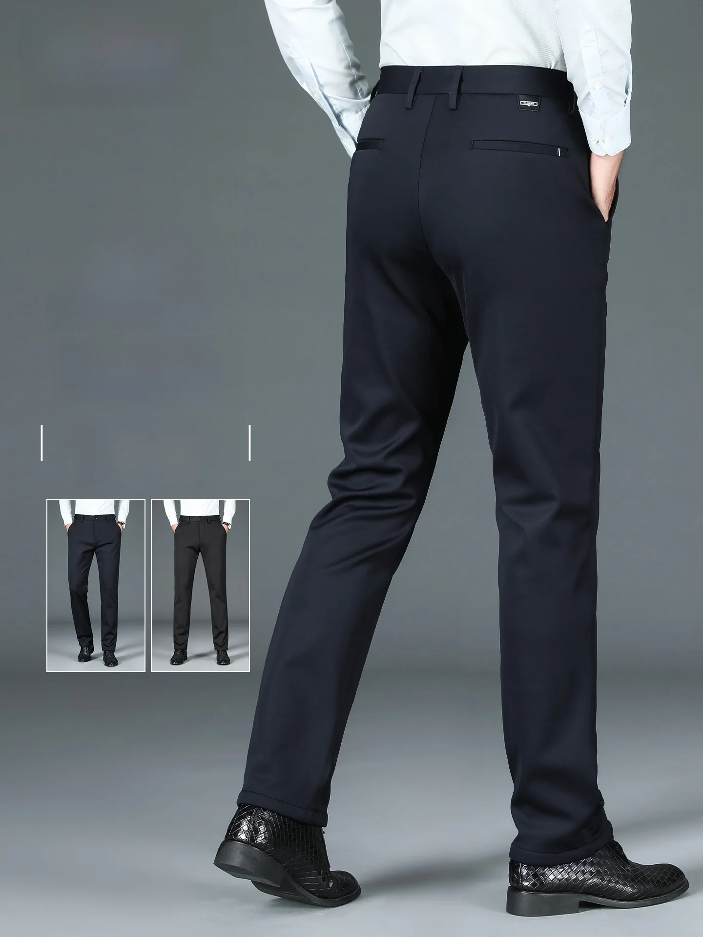 Romon Men's Casual Straight Leg Pants High Elasticity Anti-Wrinkle Business Casual Versatile Long Trousers Autumn New Style