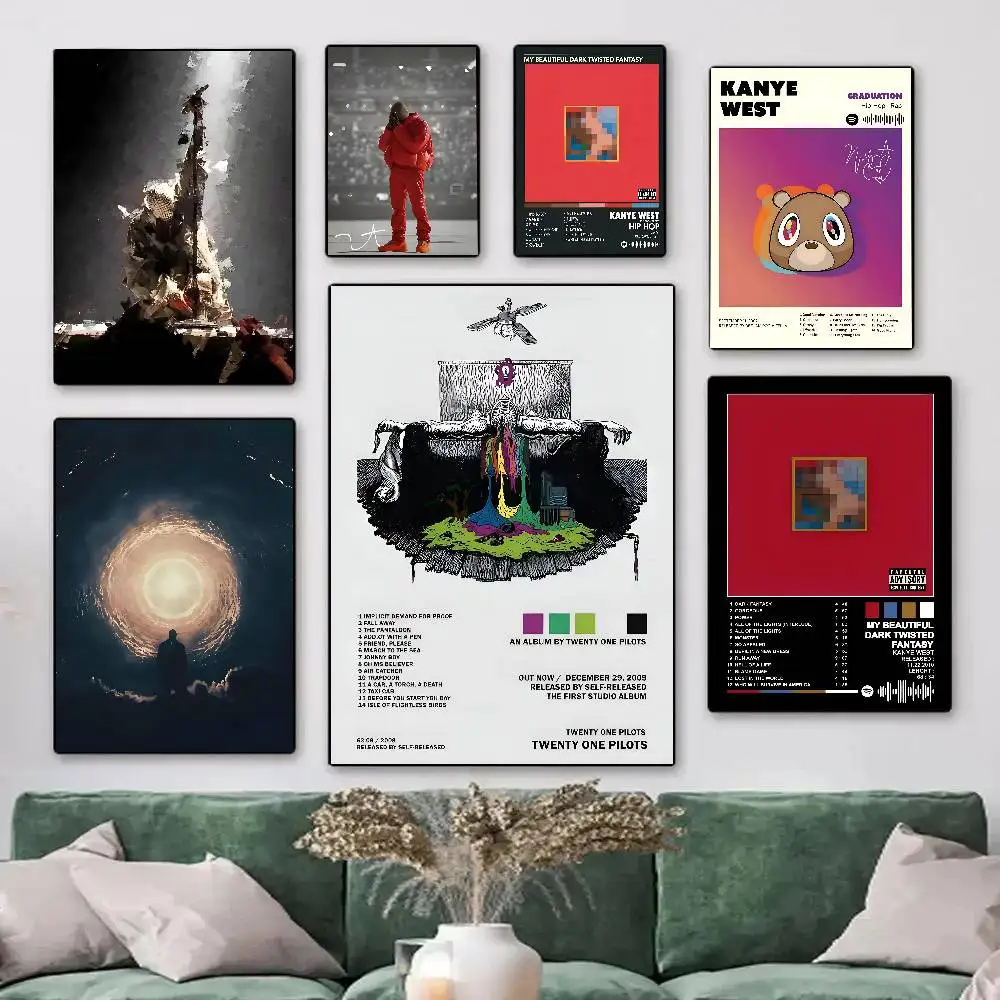 SINGER Kanyes West Poster, Poster, dekorative Gemälde, Arbeitszimmer, Schlafzimmer, Bar, Hintergrund, Wandgemälde, Geschenke