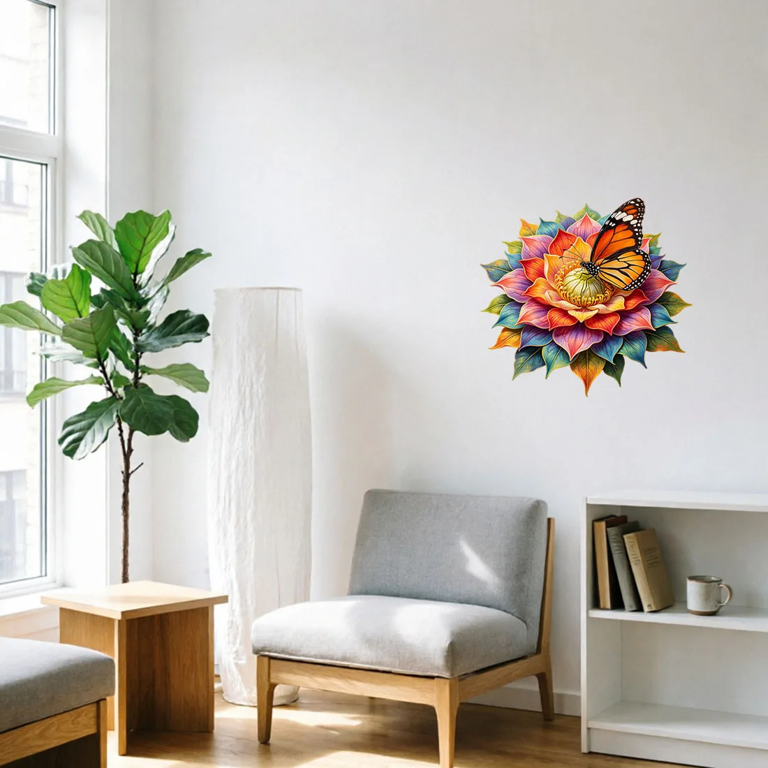 Three Ratels CAB128 Classical style flower and butterfly art wall stickers for home decoration