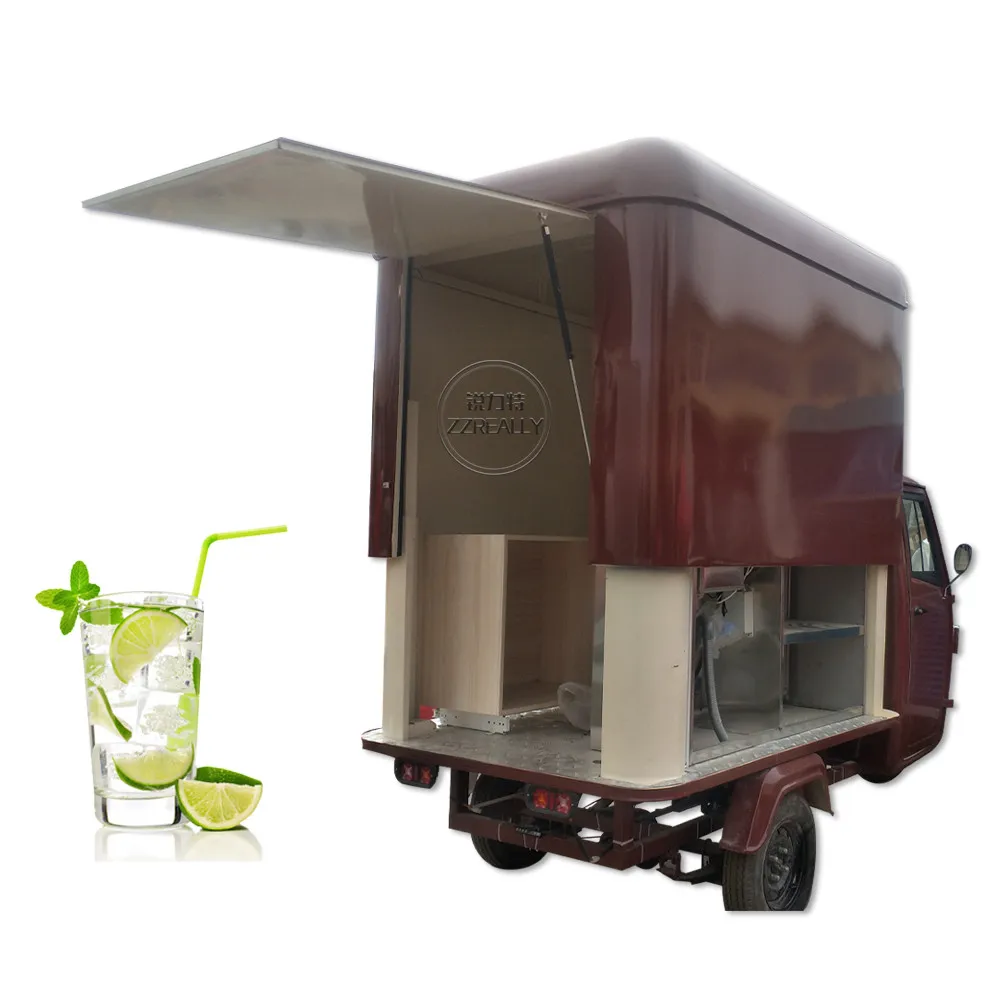 ในสต็อก MINI รถบรรทุกอาหาร Trailer Street เบียร์บาร์ไอศกรีมชาฟองกาแฟรถเข็นหยอดเหรียญ Kiosk Van ผู้ใหญ่รถสามล้อไฟฟ้า