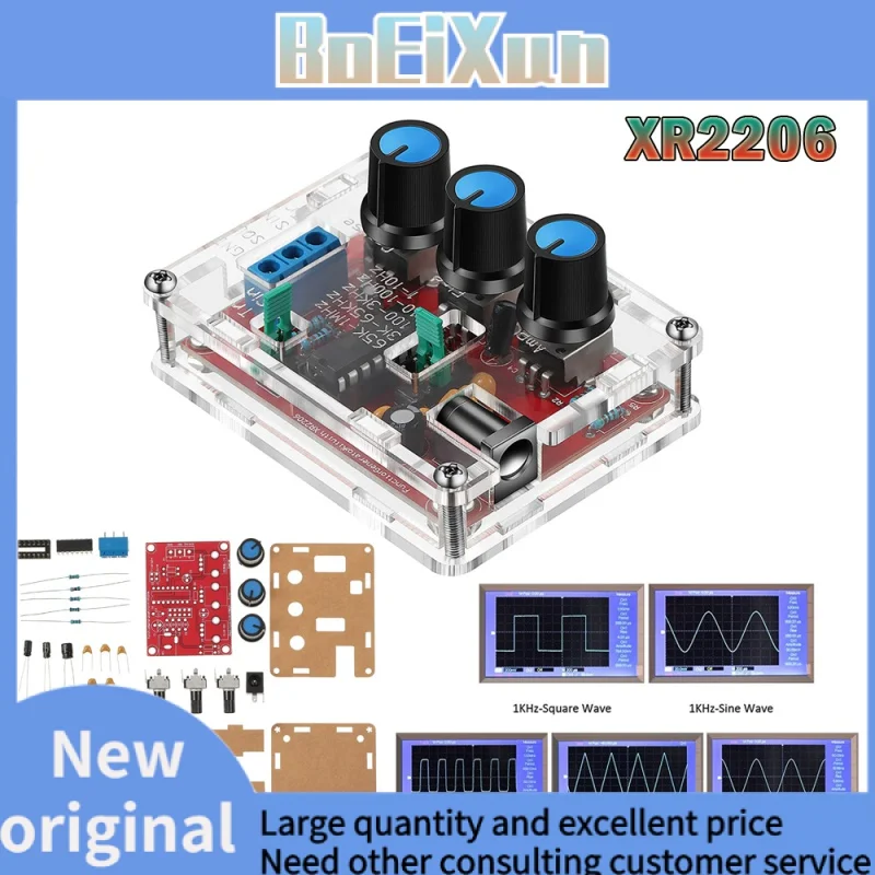 1Hz -1MHz XR2206 Function Signal Generator DIY Kit Sine/Triangle/Square Output Signal Generator Adjustable Frequency Amplitude