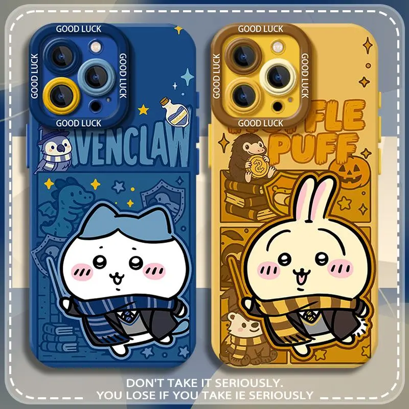 

MINISO Chiikawa Usagi Hachiware Hogwarts Anti-fall Durable IPhone16/15/14/13/12 Mobile Phone Case Kawaii Anime New Ins 2025 Gift