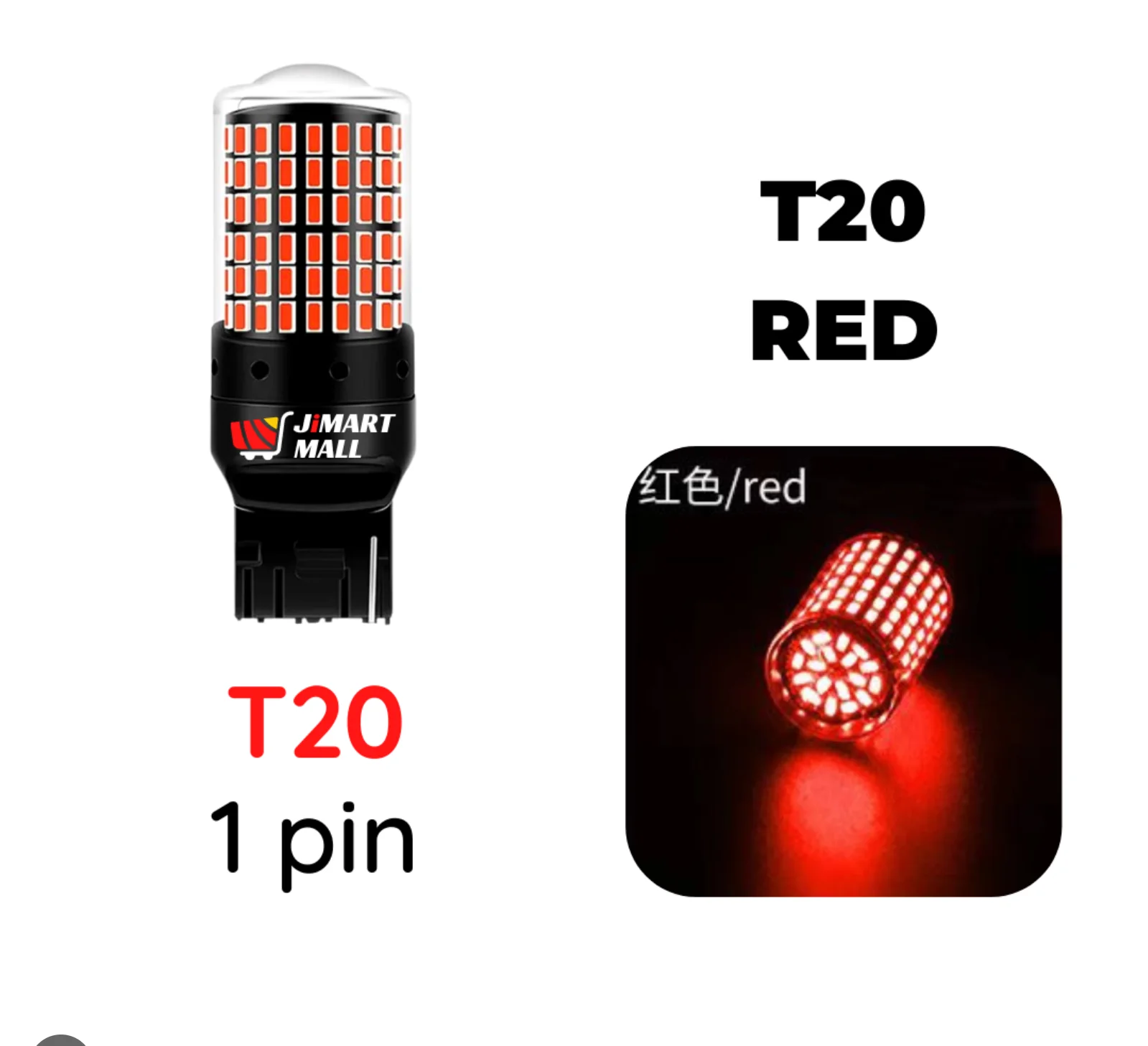2X Red 7440 T20 LED 144SMD Canbus Car Backup Lamp Brake Parking Tail Light Bulbs